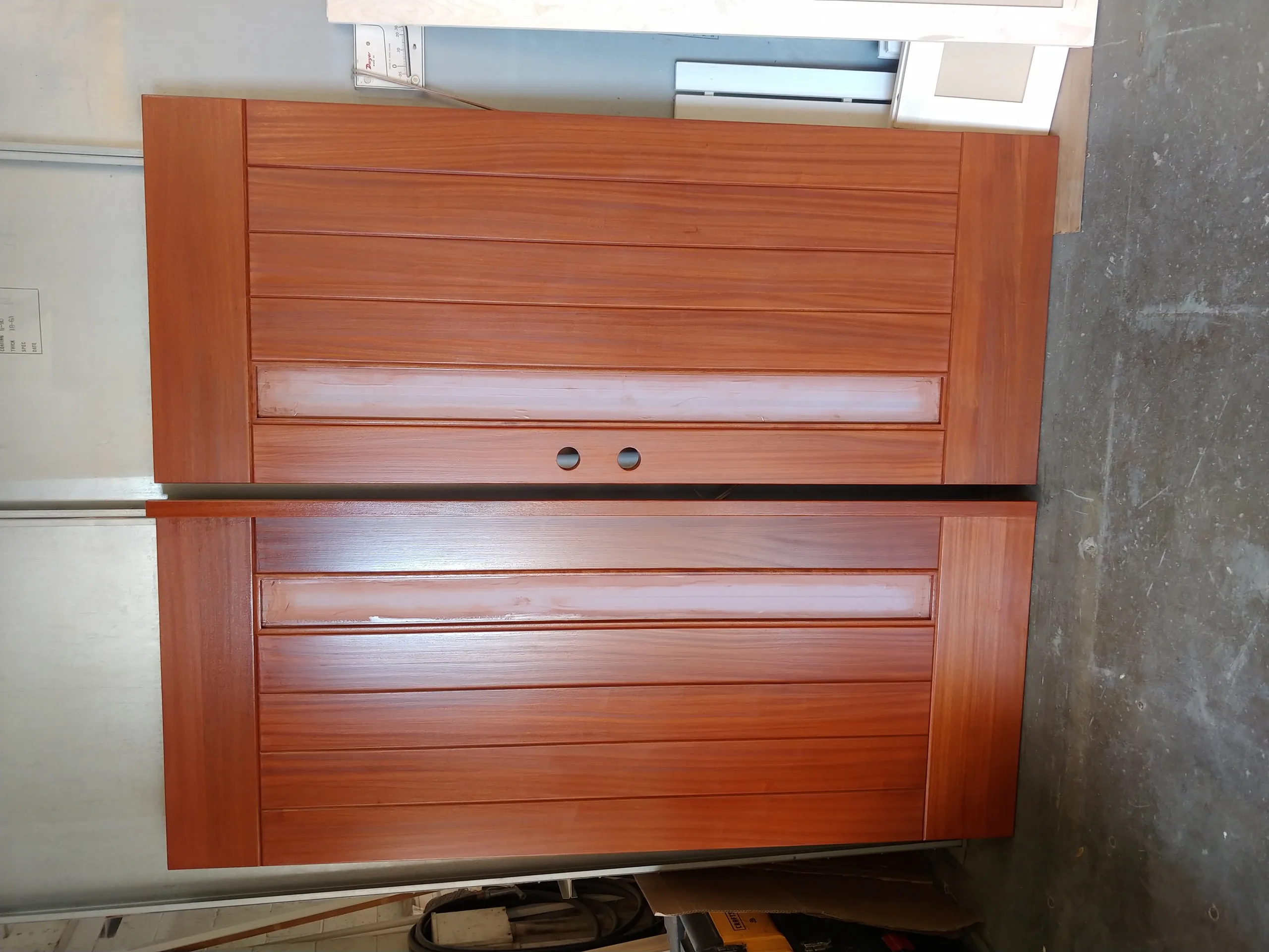 Mahogany entry door pair