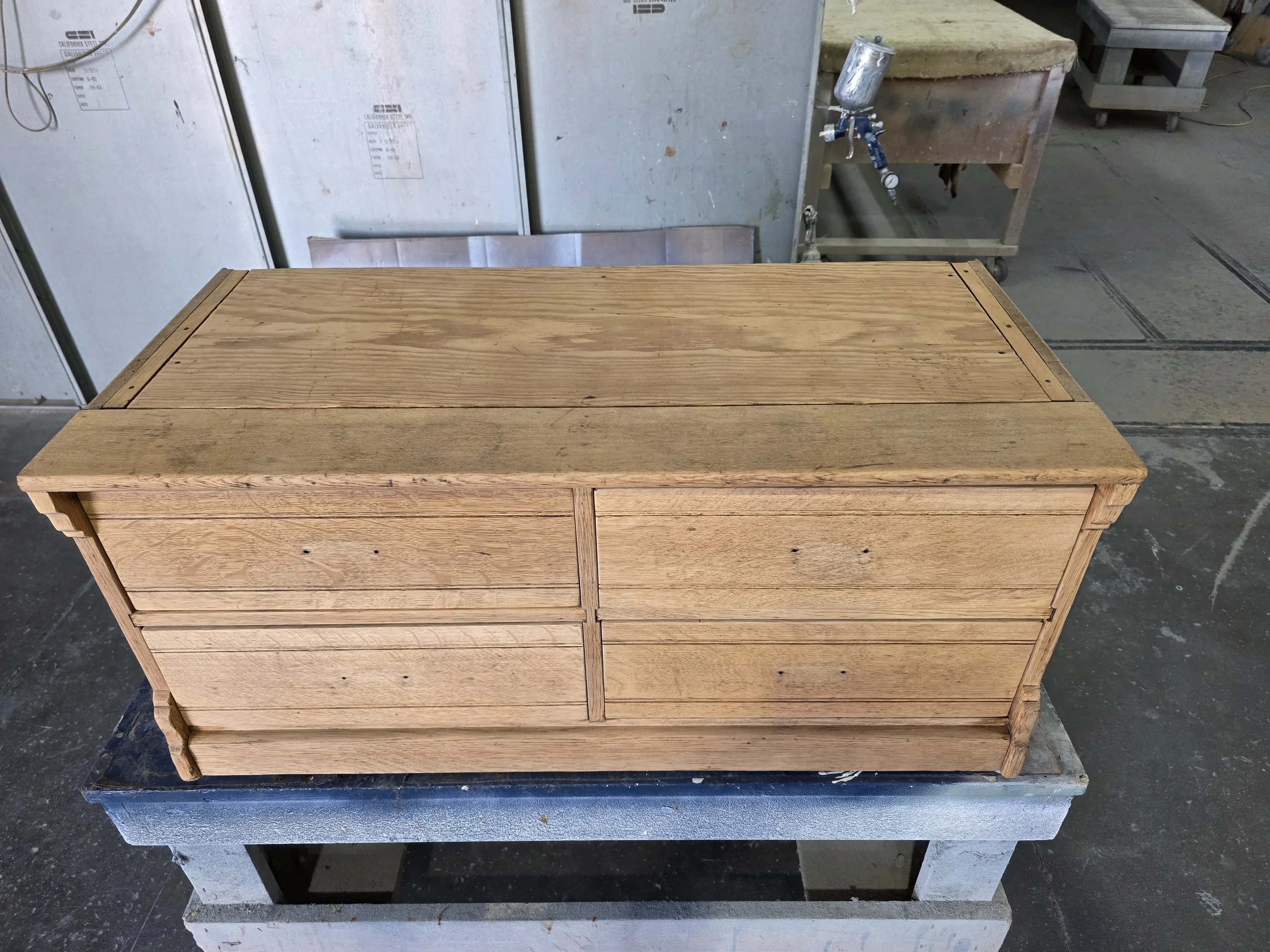 Stripped oak dresser ready for finish